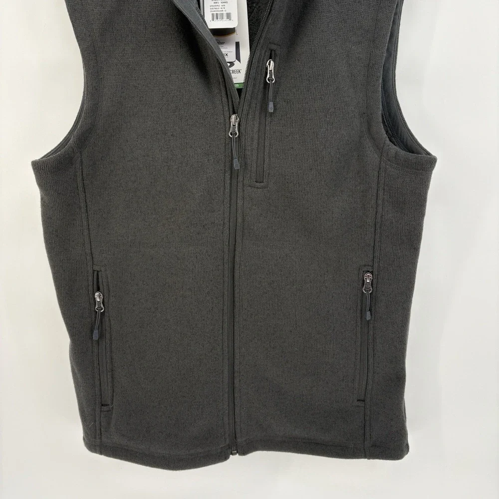 Storm Creek Mens Med Gray Full Zip Knit Sweater  Vest Utilty Golf Tech New‎
